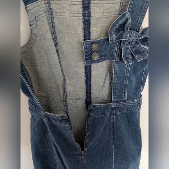 NWT Women's Madewell Denim Apron Bow-Back Dress Size 6 Mini Classic Feminine - Picture 5 of 10